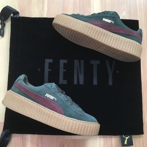 authentic green bourdeux puma fenty creepers shoes